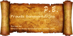 Prauda Bonaventúra névjegykártya